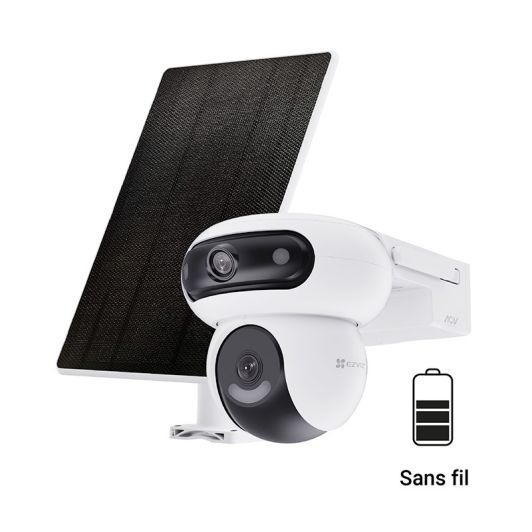 Cámara de vigilancia EZVIZ HB90 de 4 MP y resolución 2K+ con alimentación por batería y panel solar