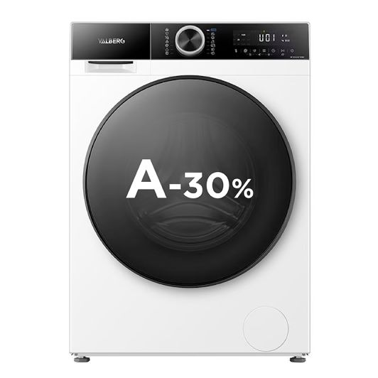 Lavadora carga frontal, 10kg, 1400rpm, clase A-30%, ideal para 5 personas,  VALBERG WF 1014 A-30 F W180C