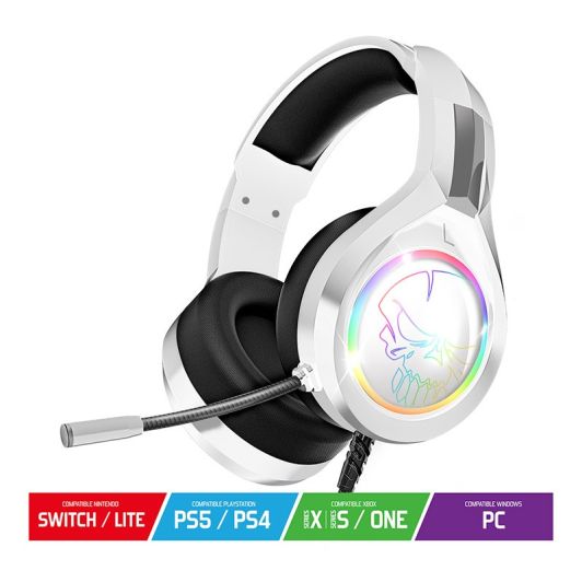 Auriculares Gaming SPIRIT OF GAMER Pro H8 RGB Blancos Jack 3.5mm