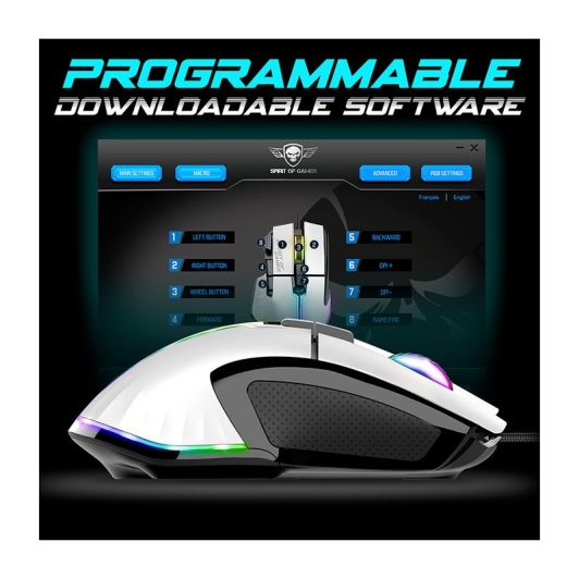 Ratón Gaming SPIRIT OF GAMER PRO-M5 con Cable USB 3200 DPI RGB