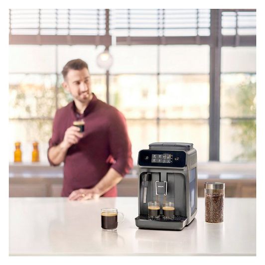 Cafetera Superautomática, 15 bares, 2 tazas, pantalla táctil, espumador de leche, PHILIPS Serie 1200 EP1224/00