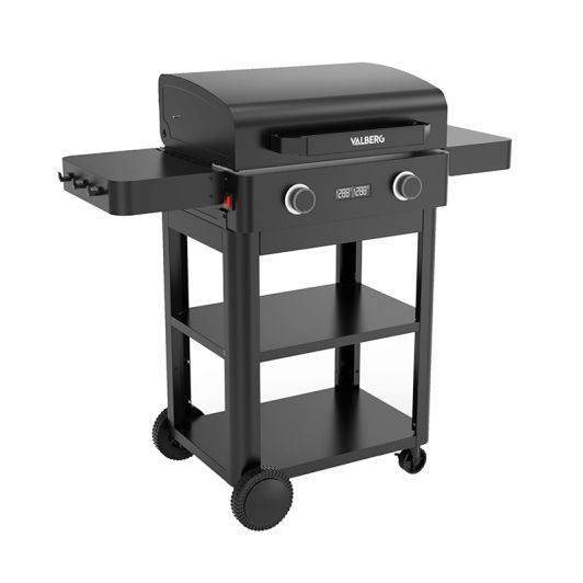 Barbacoa Eléctrica VALBERG con Soporte y Estante 2300W BBQ5233