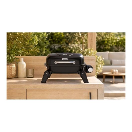 Barbacoa Eléctrica Portátil VALBERG Tapa con termostato y Patas plegables 2200W ELEC-VAL-PORT4737