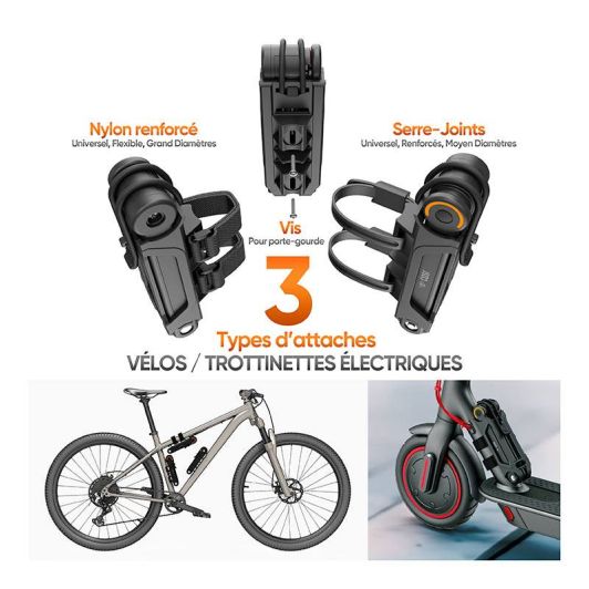 Candado plegable CASR con soporte para bicicleta y patinete
