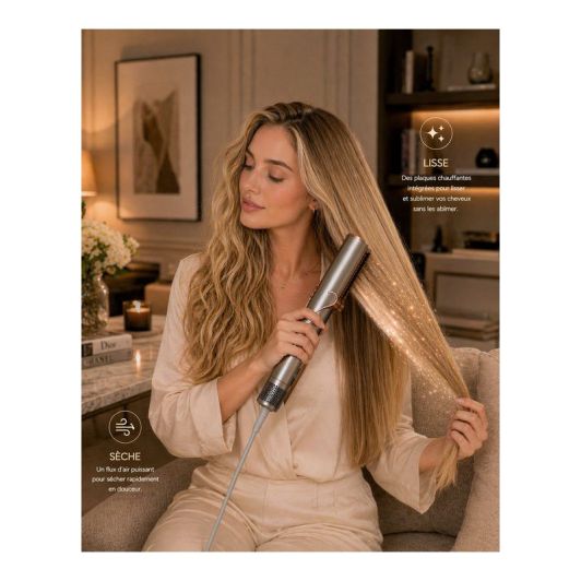 Plancha Alisadora 2 en 1 SILVER STYLE 1200W Secado y Alisado Cerámica Iónica Liss Air