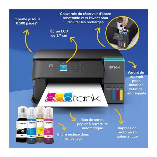 Impresora Multifunción EPSON Ecotank ET-2951 Wi-Fi Sin Cartuchos Pantalla Color