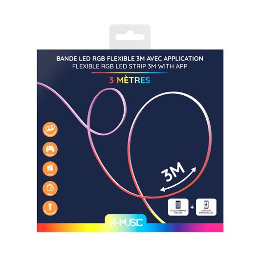 Tira LED RGB neón R-MUSIC de 3 m (conectada)