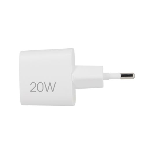 Cargador de pared EDENWOOD blanco de 2 puertos USB-C de 20 W y USB de 18 W