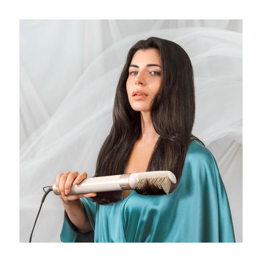 Cepillo de Aire Caliente Secador Moldeador 1400W CECOTEC Coanda anti frizz Cerámica Keratina Champagne AirGlam 10in1