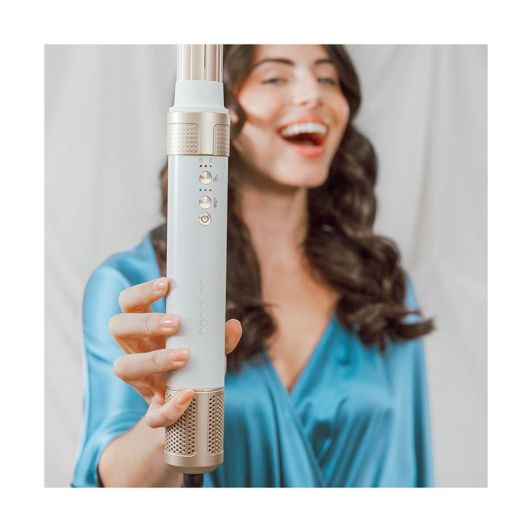 Cepillo de Aire Caliente Secador Moldeador 1400W CECOTEC Coanda anti frizz Cerámica Keratina Champagne AirGlam 10in1
