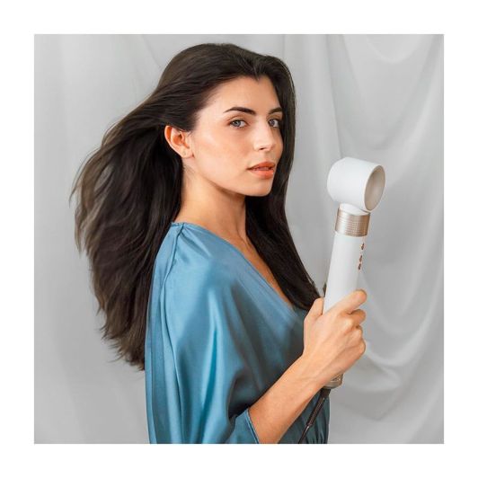 Cepillo de Aire Caliente Secador Moldeador 1400W CECOTEC Coanda anti frizz Cerámica Keratina Champagne AirGlam 10in1