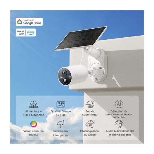Pack cámara de vigilancia TAPO TC82 KIT 3MP 2K + panel solar