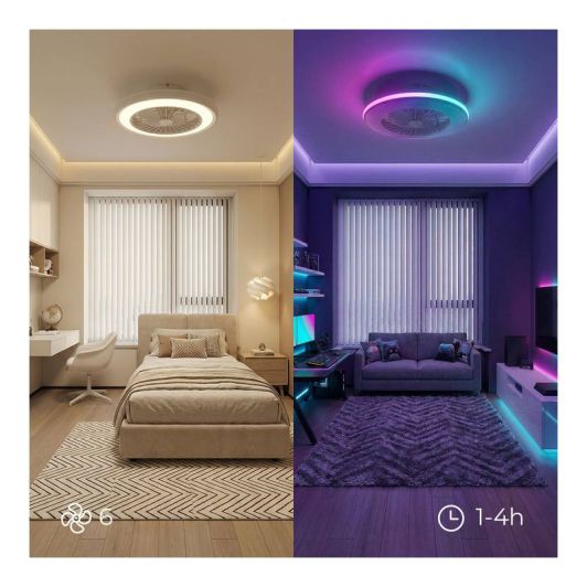 Ventilador de Techo Luz RGB INNOVAGOODS V0104044 Blanco