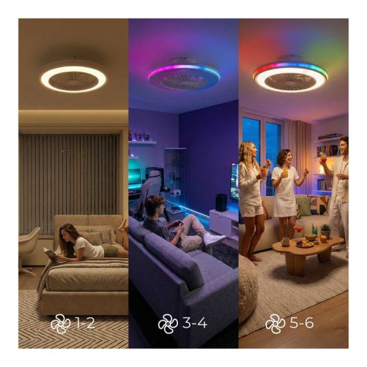 Ventilador de Techo Luz RGB INNOVAGOODS V0104044 Blanco