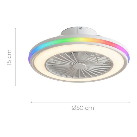 Ventilador de Techo Luz RGB INNOVAGOODS V0104044 Blanco
