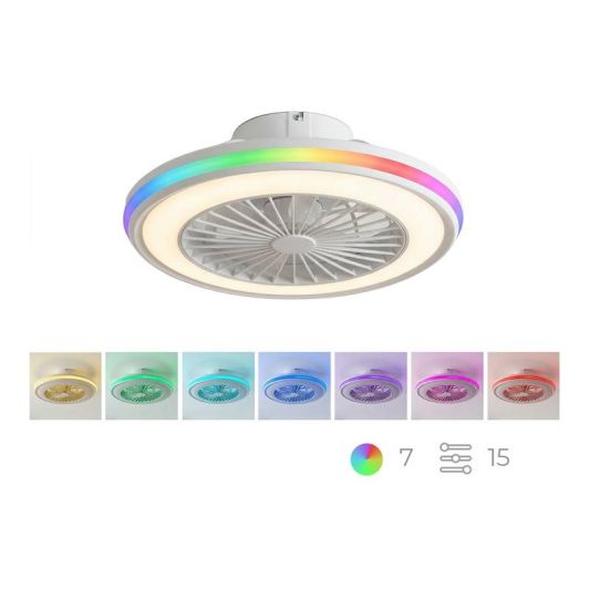 Ventilador de Techo Luz RGB INNOVAGOODS V0104044 Blanco