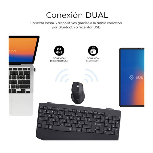 Pack Teclado y Ratón Inalámbrico SUBBLIM Office Pro Español USB