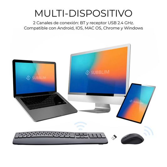 Pack Teclado y Ratón Inalámbrico SUBBLIM Office Pro Español USB