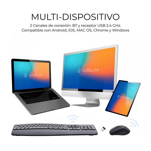 Pack Teclado y Ratón Inalámbrico SUBBLIM Office Pro Español USB