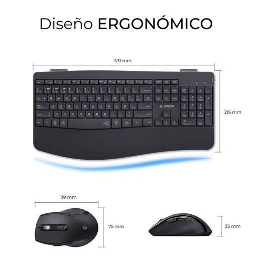 Pack Teclado y Ratón Inalámbrico SUBBLIM Office Pro Español USB