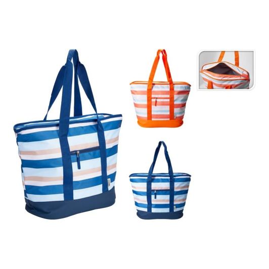 Bolsa isotérmica flexible de 24 litros con rayas