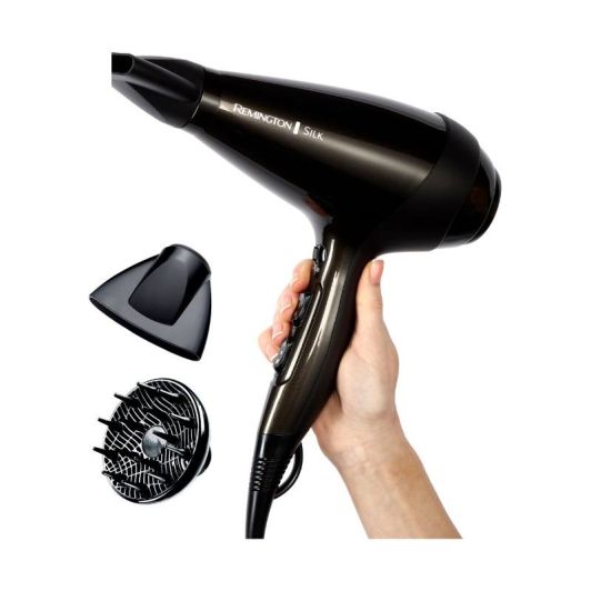 Secador REMINGTON 2400W Iónico con Rejilla Cerámica Función Turbo Color Negro AC9095
