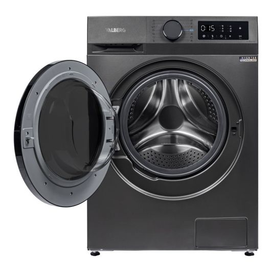 Lavadora 7kg, 1400rm, Clase A-30%, función Vapor, gris silver, VALBERG