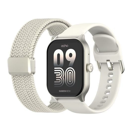 Reloj inteligente Echo Rainbow Mesh blanco - 2 correas