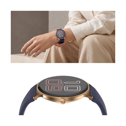 Reloj inteligente ECHO Rainbow Sunset, azul - oro rosa - 2 correas