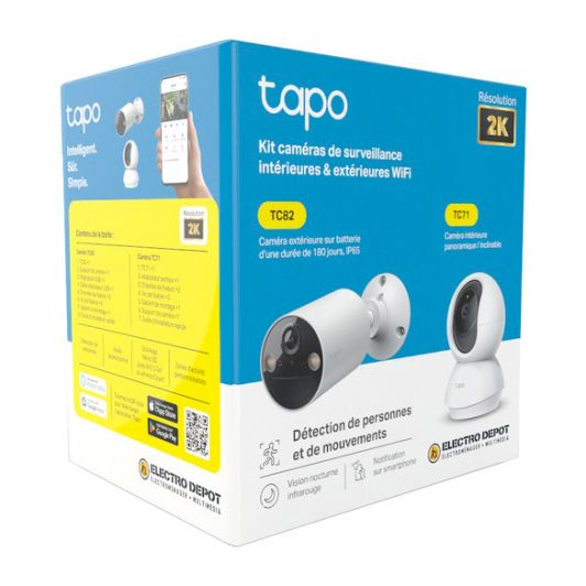 Pack de cámaras de vigilancia TP LINK TC82 + TC71 para interior y exterior 