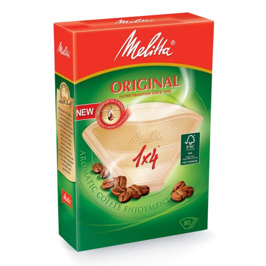 MELITTA Filtros de Café 1x4 Marrón Caja de 80 Unidades