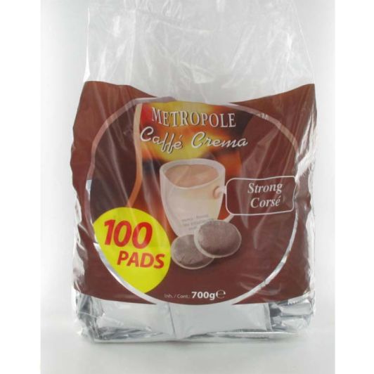 METROPOLE Monodosis de Café Intenso Compatibles con Senseo Bolsa 100 Uds.