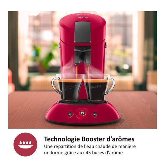 Cafetera de Cápsulas PHILIPS Senseo HD6553/81 1450W Sistema Monodosis Rojo