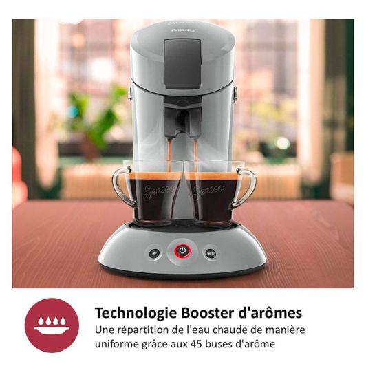 Cafetera Cápsulas SENSEO, 1450w, 2 tazas, color gris PHILIPS HD6553/71