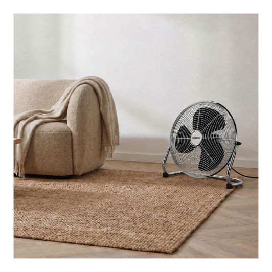 Ventilador de Suelo Industrial VALBERG 40W 30 cm de Diámetro 3 Velocidades Inclinación Ajustable Cromado