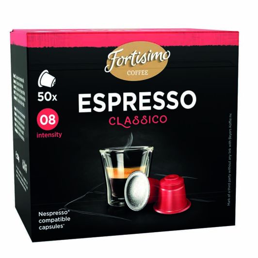 FORTISSIMO Cápsulas de Café Espresso Classico Compatibles con Nespresso Caja de 50 Uds