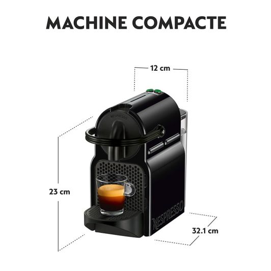 Cafetera Cápsulas NESPRESSO, 19 bares, 1260w, DELONGHI Inissia EN80 negro