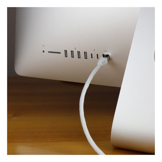 Cable de red Ethernet EDENWOOD Gigabit Lan 10Gbit/s 10M recto RJ45 CAT6 blanco. 