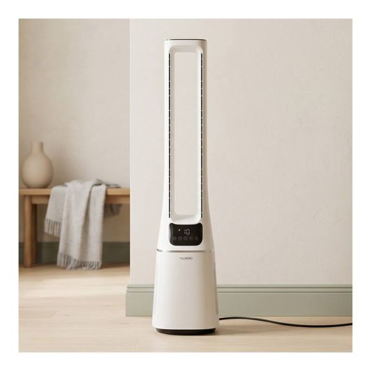 Ventilador torre VALBERG SUNNY-R PURE con Purificador de Aire Mando a Distancia Oscilante Blanco