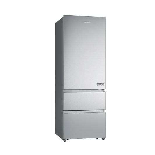 Frigorífico Combi No Frost, 2 cajones, 493L, Clase E,  Inox 200cm 70cm Ancho VALBERG 