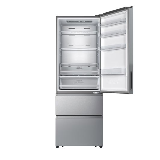 Frigorífico Combi No Frost, 2 cajones, 493L, Clase E,  Inox 200cm 70cm Ancho VALBERG 