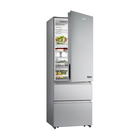 Frigorífico Combi No Frost, 2 cajones, 493L, Clase E,  Inox 200cm 70cm Ancho VALBERG 