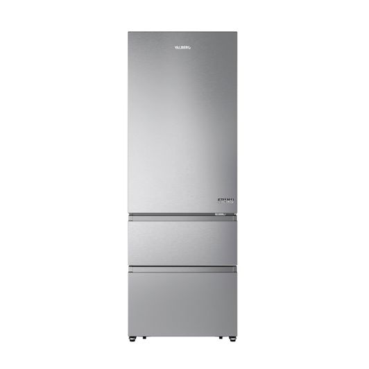 Frigorífico Combi No Frost, 2 cajones, 493L, Clase E,  Inox 200cm 70cm Ancho VALBERG 