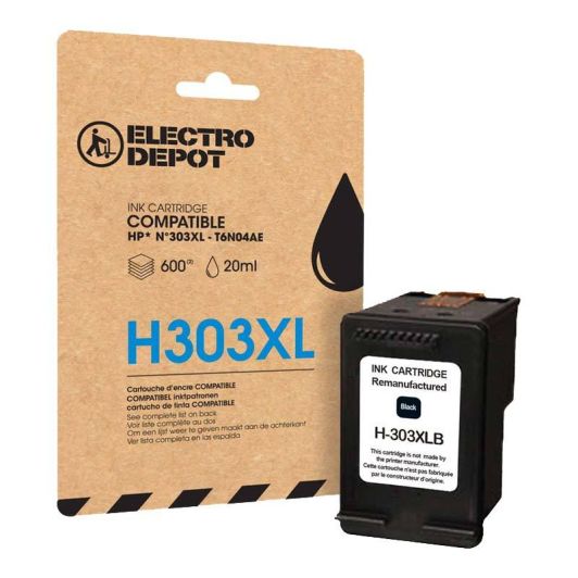 Cartucho de tinta XL compatible HP H303 negro ELECTRO DEPOT
