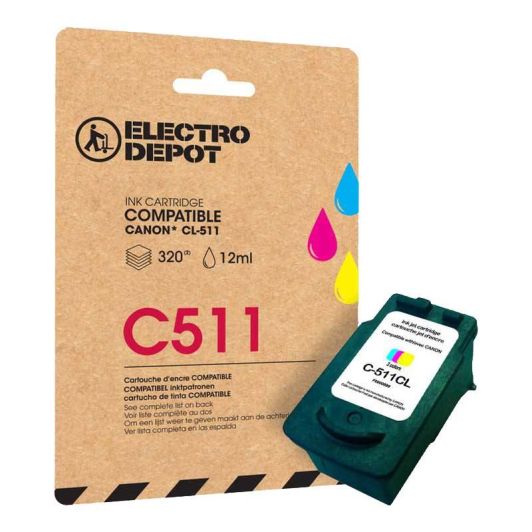 Cartucho de tinta ELECTRO DEPOT compatible CANON C511 3 colores