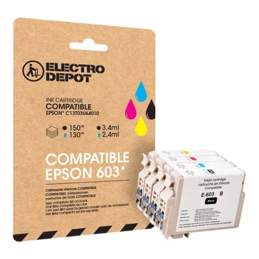 Cartucho de tinta ELECTRO DEPOT compatible EPSON E603 pack negro y color