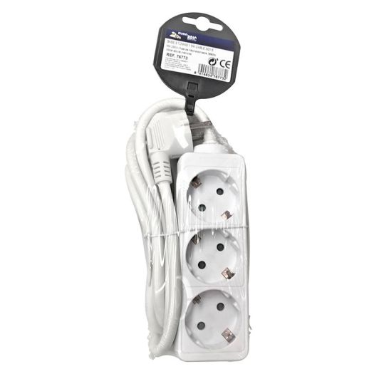 Base múltiple 3 tomas 16a y 1,5m cable 3g1.5
