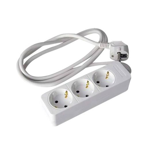 Base múltiple 3 tomas 16a y 1,5m cable 3g1.5