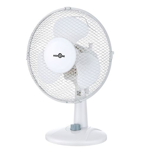 Ventilador de Mesa HIGH ONE H0-RT23 Pequeño 2 Velocidades Oscilante Blanco