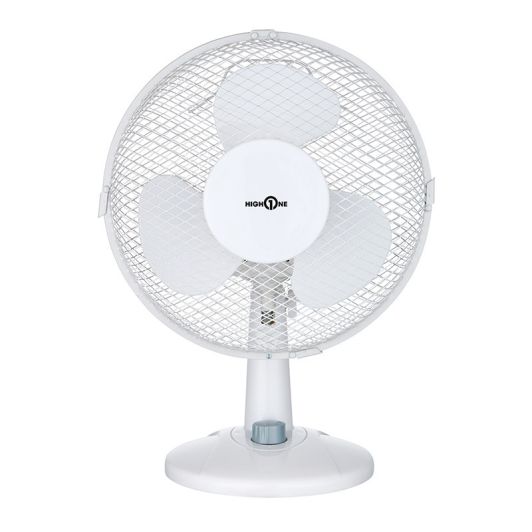 Ventilador de Mesa HIGH ONE H0-RT23 Pequeño 2 Velocidades Oscilante Blanco
